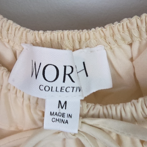 NEW WORTH COLLECTIVE Crissy 100% Cotton Ruched Midi Dress in Cream Bump Friendly - Picture 8 of 12